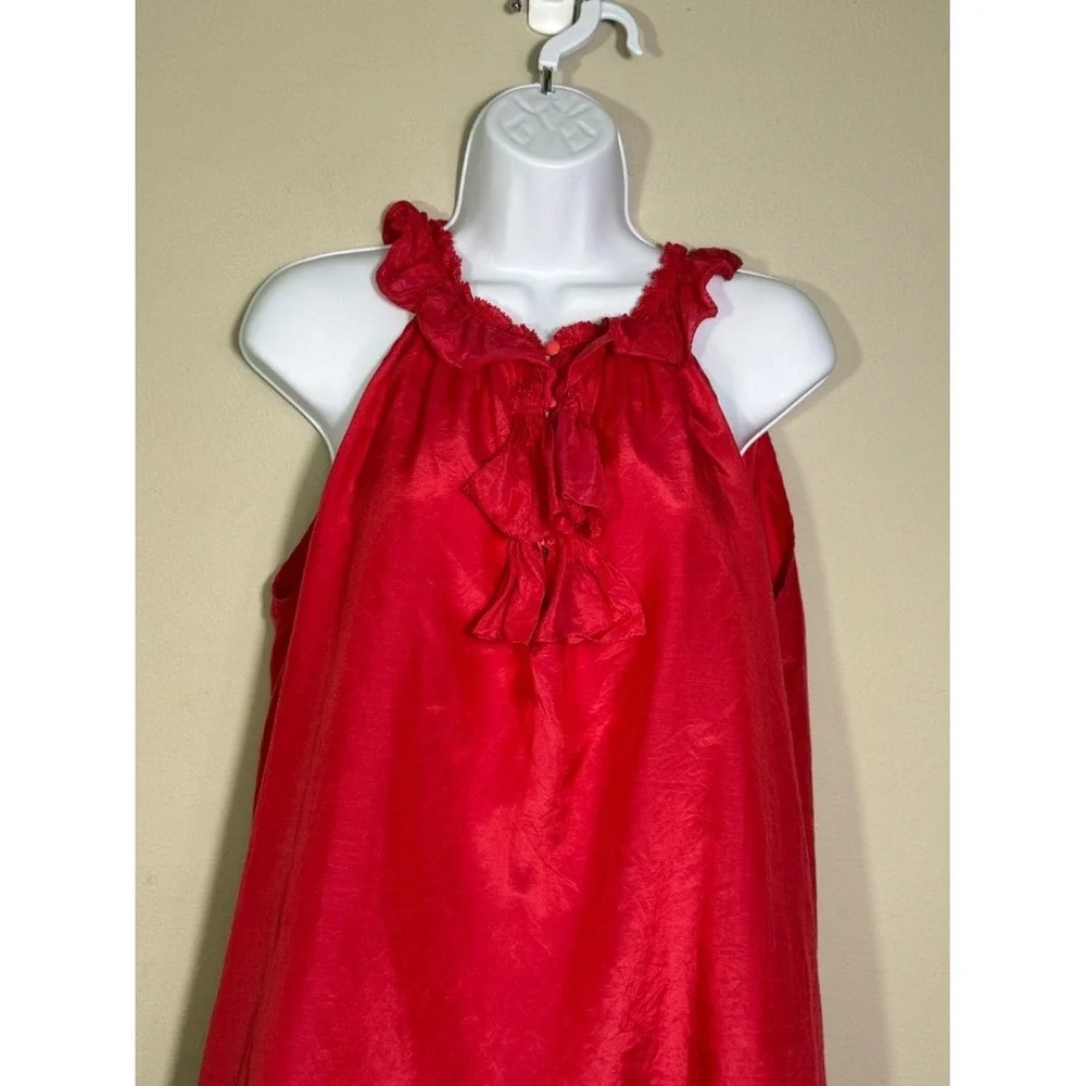 J.Crew Silk Blend Ruffle Neck Sleeveless‎ Blouse Pink Size L Coquette Balletcore